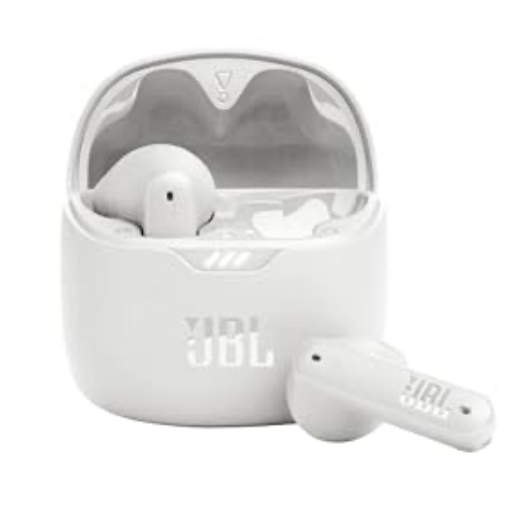 JBL Tune Flex True Wireless Earbuds, White. Noise Cancelling, Small